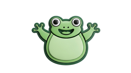 Cute cartoon frog sticker with open arms