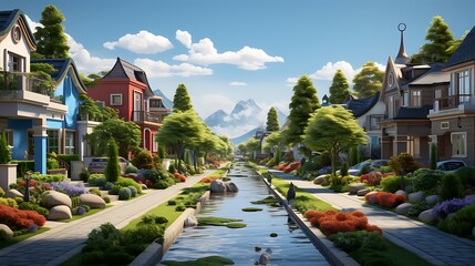 Serene canal side homes