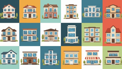 Obraz premium Collection of Diverse Residential and Commercial Buildings.