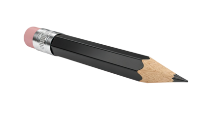 Black Hexagonal Pencil with Pink Eraser