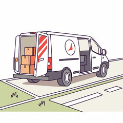 Delivery van on the road © zalal