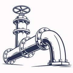 Industrial pipe valve illustration