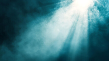 Fototapeta premium Mysterious underwater light rays illuminating deep blue ocean depths