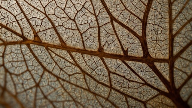 Artistic visualization of close up of leaf veins - Generative AI