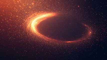 Fototapeta premium Vibrant orange accretion disk surrounding a black hole in deep space