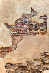 brick wall with cement wall texture for background