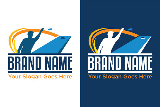 simple modern Cornhole Sport club illustration vector logo design	