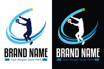 padel tennis logo, padel sport logo illustration design