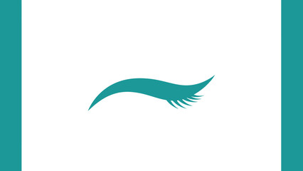 Obraz premium Elegant Eyelash Icon on Teal and White Background