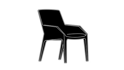 Modern armchair silhouette isolated on white background