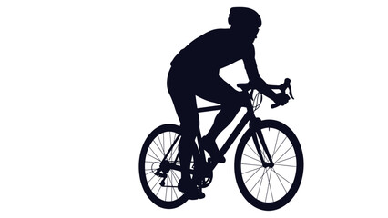 Obraz premium Cyclist Silhouette Riding Bicycle