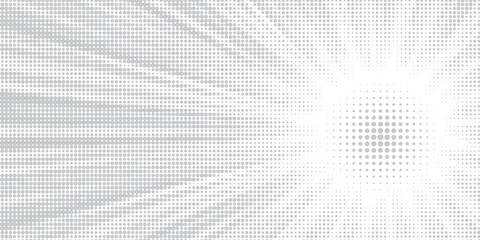 Halftone gradient sun rays pattern. Abstract halftone color dots background. Red pop art, comic small dots. star rays halftone poster. shine, explosion. sunrise rays background.