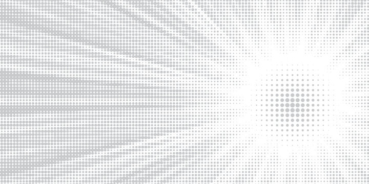 Halftone gradient sun rays pattern. Abstract halftone color dots background. Red pop art, comic small dots. star rays halftone poster. shine, explosion. sunrise rays background.