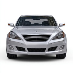 Naklejka premium Modern sedan car front view isolated on white background 