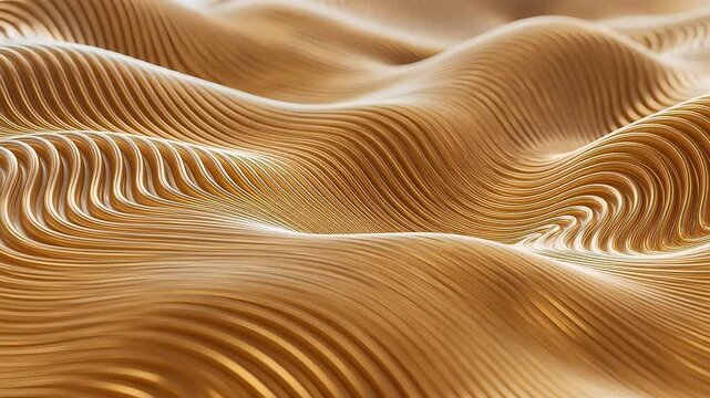 Golden flowing wave patterns