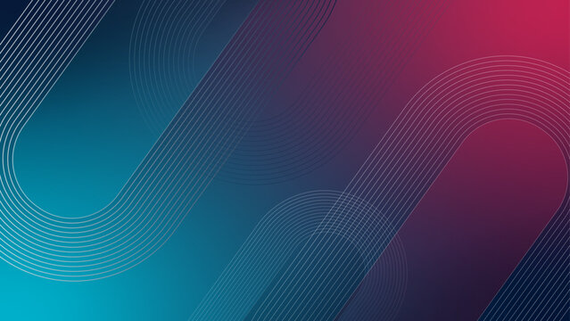 Modern dark background with deep magenta and blue sections crossed by multiple white thin parallel lines in an S-curve shape