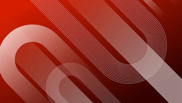 Sophisticated dark red backdrop decorated with smooth rounded geometric bands and thin white parallel curved lines