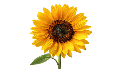 Fototapeta premium Bright Yellow Sunflower Isolated on White Background