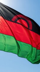 Malawi Flag Waving in Bright Daylight