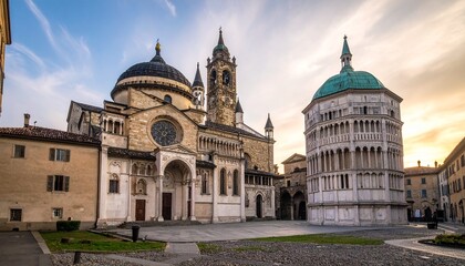 Obraz premium Magnificent Cathedral and Baptistery in the Historic City Center, Italy.