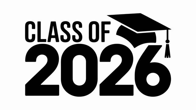 Graduation class of 2026 celebration with academic cap