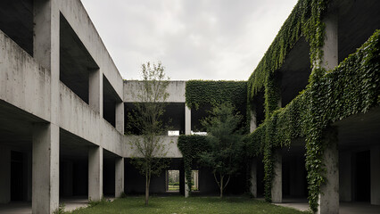 Brutalist Concrete Architecture Reclaimed by Nature