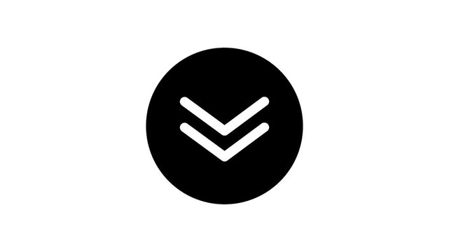 Pointer black icon animation. Scroll down animated icon.