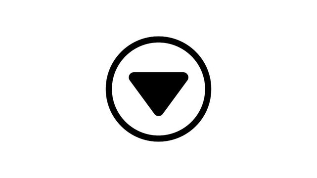 ointer black icon animation. Scroll down animated icon.