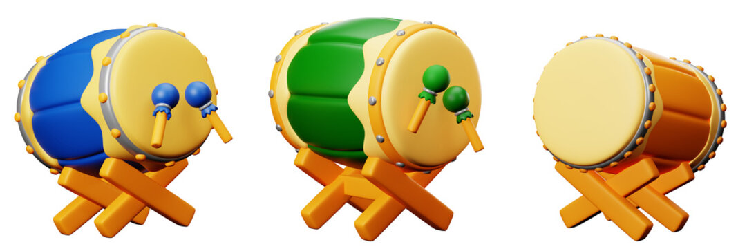 3D Ramadan Bedug Drum Illustration for Islamic Holiday and Ramadhan Celebration, Ramadhan and Eid Celebration Islamic theme design element