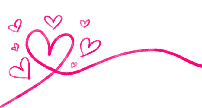 Creative pink heart line illustration for wedding and love themes