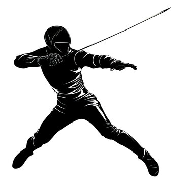 An illustration of a fencing athlete