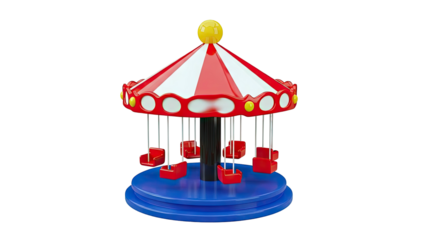 Red and White Carousel with Red Seats