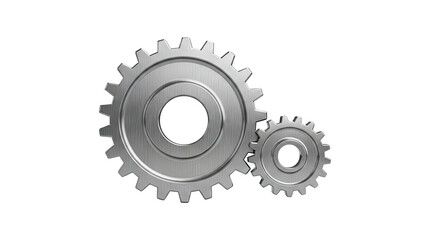 Two Metal Gears Meshed Together