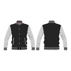 Vasrsity Jacker Mockup Vector Image And Illustration