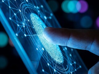 Futuristic Biometric Eye Scan with Digital HUD Interface and Network Data
​Cybernetic Eye Vision Concept with Glowing Blue Iris Recognition System
​High Tech Security: Close-up Human Eye with Artifici