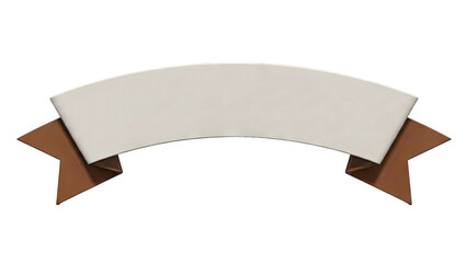 Curved Banner with Cream and Brown Ribbons