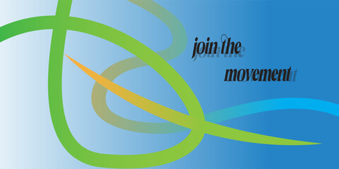 Geometric Background with Dynamic Blue and Green Line Shapes. Vector Pattern with Squiggle Gradient Element.