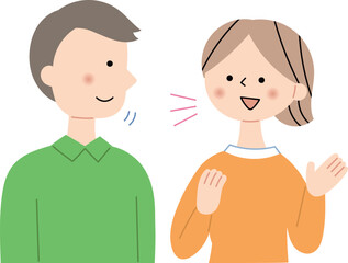 Fototapeta premium 会話をする夫婦