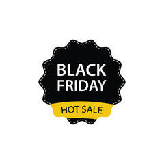 Graphic vector design featuring a stylized black and yellow badge promoting a major holiday shopping event