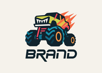 Monster Truck Vehicle Logo Illustrator Artwork Creative Design Template  © art88