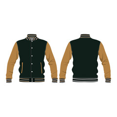 Vasrsity Jacker Mockup Vector Image And Illustration