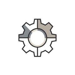 Gear Mechanism Icon - Technology and Engineering Concept.
