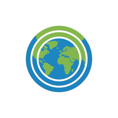 Global Connectivity - A World Map in Circular Design.