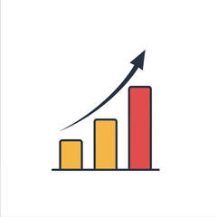 Growth Chart with Upward Arrow - Business Success and Progress.