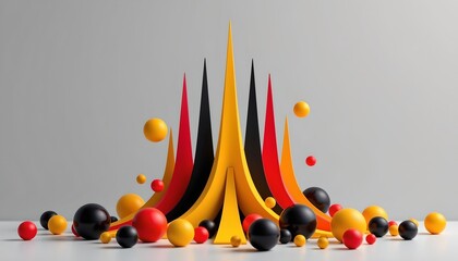 Dynamic Abstract Composition with Colorful Geometric Shapes