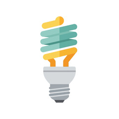 Energy-Efficient Light Bulb Illustration on White Background.