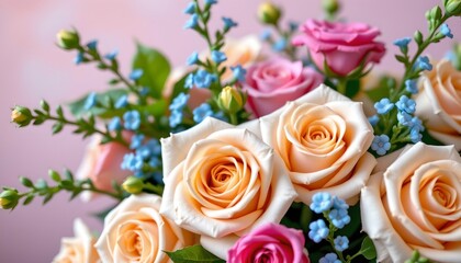 Delicate Pastel Flowers Soft Light