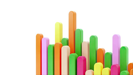 Colorful Vertical Bars on White Background