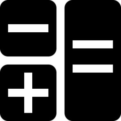 Obraz premium Mathematical symbols for subtraction, addition, and equality on a dark background.