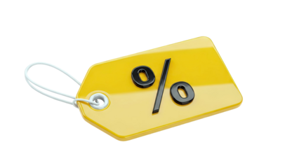 Yellow tag with percentage symbol